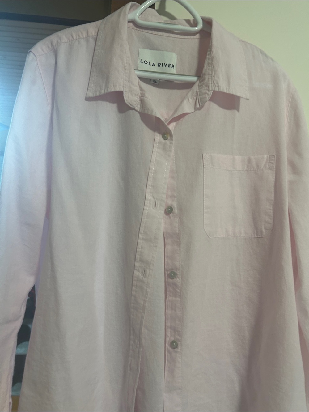 💕 Lola River Pink 100% Cotton Button-Down Shirt | XL